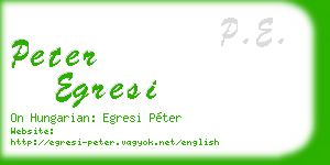 peter egresi business card