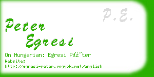 peter egresi business card